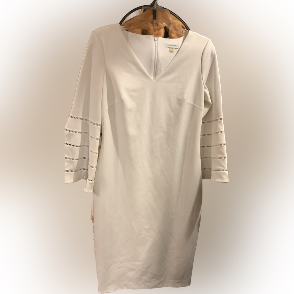 All white formal Calvin Klein dress. Size 6. Only worn once